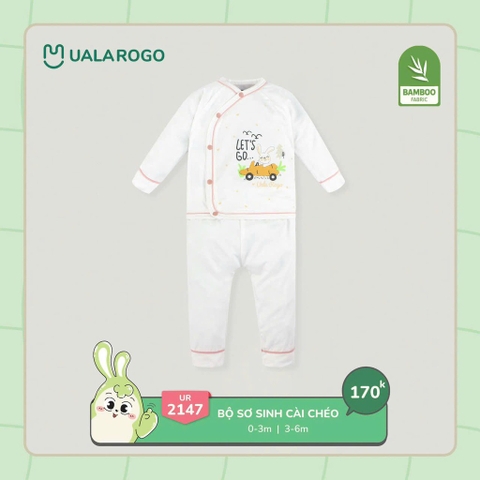 UR - Bộ cài lệch bamboo 2417 - Hồng - 0-3M - SS24.T12A