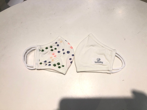 BU S10 - Khẩu trang Bambus - ABB030001 - Trắng in chân + Trắng - FS - SS25.T3A