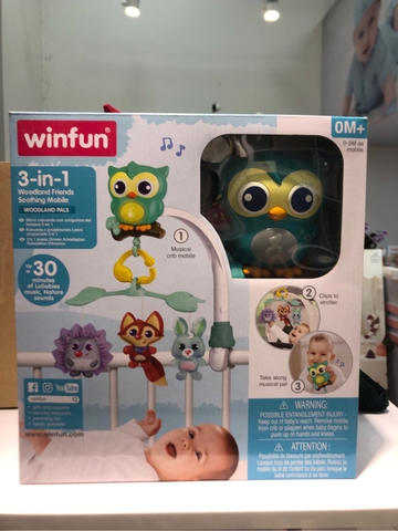 BY - Đồ chơi treo nôi 3 trong 1 hình cú mèo Winfun 720010-NL