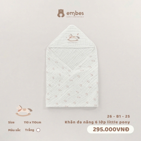 EMBES - Khăn đa năng 6 lớp little pony - 26-B1-25 - Họa Tiết - 110