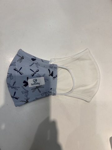 BU - Khẩu trang Bambus - ABB030000 - Trắng + Blue in chuồn chuồn - FS - SS25.BP