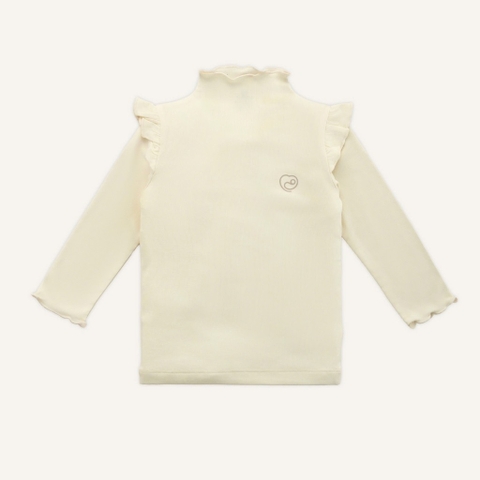 BU - Áo dài tay bèo cổ BSR313300 - Trắng kem 407 - SS25.T9C