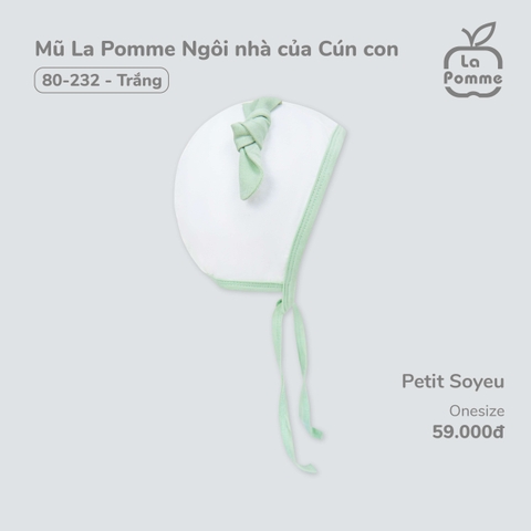 LP - Mũ La Pomme Ngôi nhà của Cún con - Trắng - FS - SS25.T3B