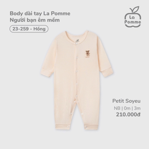 LP T10 - Body dài tay La Pomme Người bạn êm mềm - Hồng - Newborn - SS25.T2A