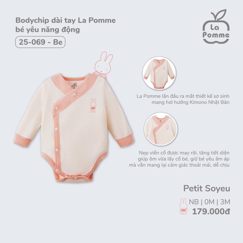 LP - Body chip dài tay La Pomme bé yêu năng động - Newborn Hồng - SS24.T8A