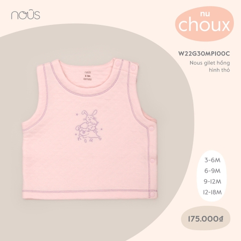 NOUS - Nous gilet hồng hình thỏ - Choux - 12M - ZTD - Nous gilet hồng hình thỏ - .t hồng hình thỏ - 12-18M