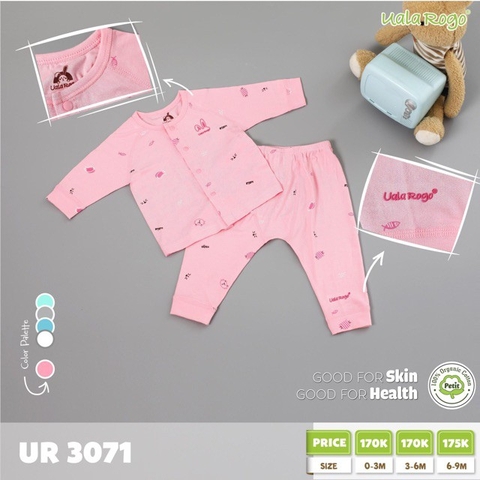 UR3071 Bộ cài thẳng petit hoa văn Hồng 6M