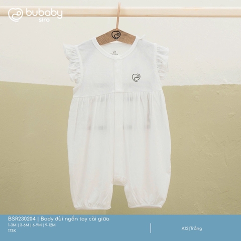 BU S10 - Body đùi ngắn tay cài giữa - BSR230204 - Trắng - 1-3M - SS25.T1A