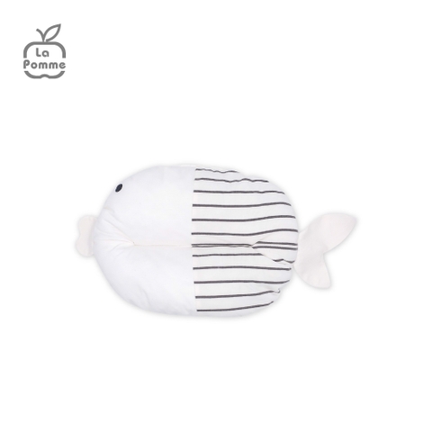 LP - Gối sơ sinh nhân đôi vỏ gối La Pomme Baby Fish - Trắng ghi - SS24.T10B