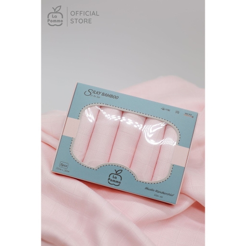 LP - K001 Set 5 Khăn sữa sợi tre lụa (30x30) - Hồng Pastel