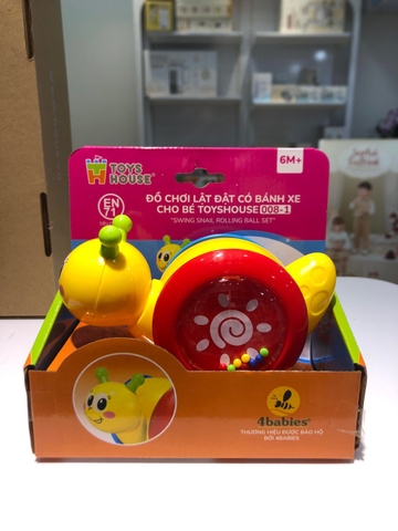 BY - Đồ chơi lật đật có bánh xe cho bé Toyshouse 008-1 hình ốc sên vàng