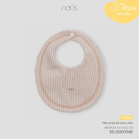 NOUS - Yếm tròn kẻ caro nâu - SS24.T8A