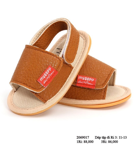 DL - Xăng đan tập đi bằng Da PU Nâu - 6M