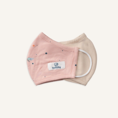 BU - Khẩu trang Bambus - ABB030000 - Hồng in trăng sao + Be - FS - SS25.BP