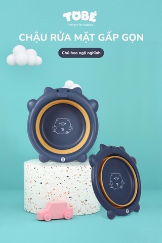 TOBE - Chậu rửa mặt gấp gọn Pig (Dark Blue) - 2105H