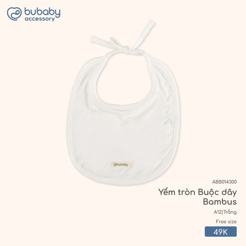 BU - Yếm tròn Buộc dây Bambus ABB014300 - Trắng - Mỏng - SS25.T9B