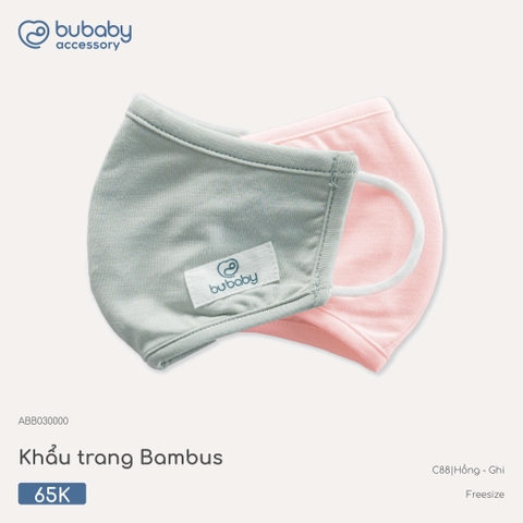 BU - Khẩu trang Bambus - ABB030000 - hồng - ghi - Free size - SS26.T4C