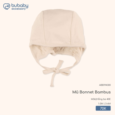 BU - Mũ Bonnet Bambus ABB194300 - Hồng be 40E - Mỏng - SS25.T9B