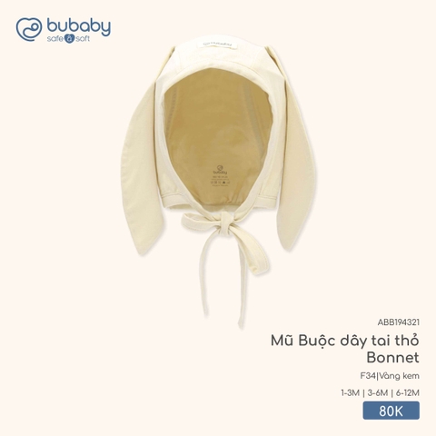 BU - Mũ Buộc dây tai thỏ Bonnet - ABB194321 - Vàng kem - 6-12M - SS26.T2A