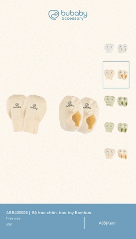 BU:-:Bộ:bao:chân,:bao:tay:Bambus:ABB400005:-:Kem:-:FS:-:SS25.T3A