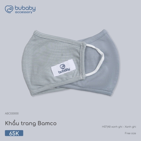 BU - Khẩu trang Bamco - ABC030000 - Kẻ xanh ghi - xanh ghi - Free size - SS26.T4C