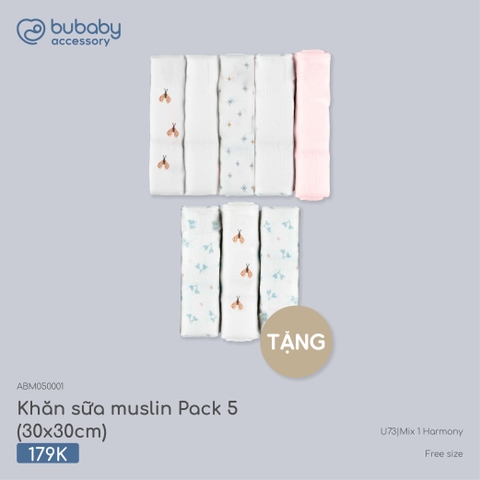 BU - Khăn sữa muslin Pack 5 (30x30cm) - ABM050001 - Mix 1 Harmony - Free size - SS26.T4C