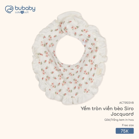 BU - Yếm tròn viền bèo Siro Jacquard ACT0122VB - Trắng kem in hoa - SS25.T11A