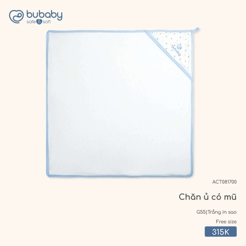 BU - Chăn ủ có mũ ACT081700 - Trắng in sao - SS25.T11A