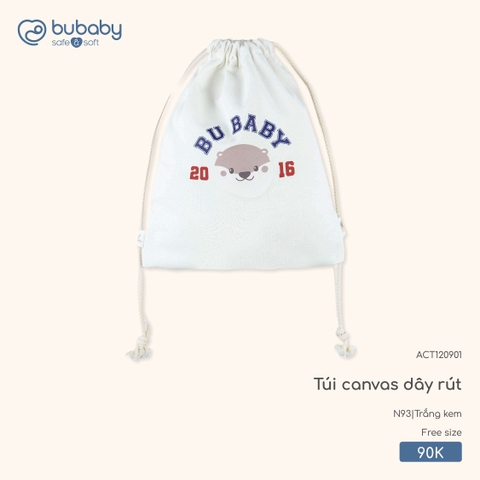 BuBaby - Túi canvas dây rút - Trắng kem - FS - SS26.T3B