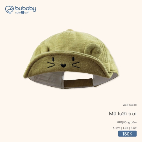 BuBaby - Mũ lưỡi trai - Vàng cốm - 3-5Y - SS26.T3A