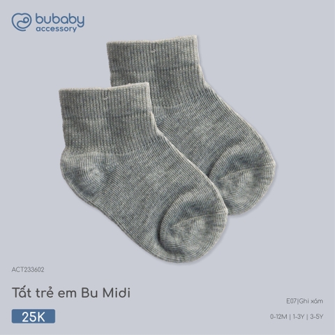BU - Tất trẻ em Bu Midi - ACT233602 - Ghi xám - 3-5Y - SS26.T4C