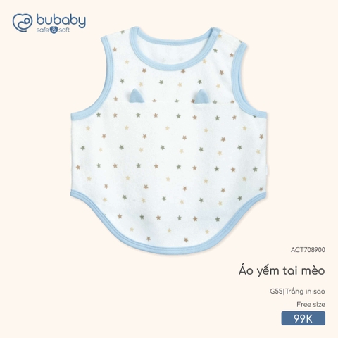 BU - Áo yếm tai mèo ACT708900 - Trắng in sao - SS25.T11A