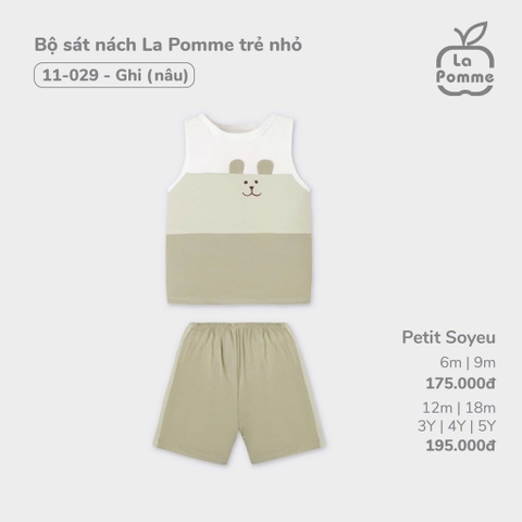 LP S10 - Bộ sát nách La Pomme trẻ nhỏ - Ghi - 4-5Y - SS25.T2A