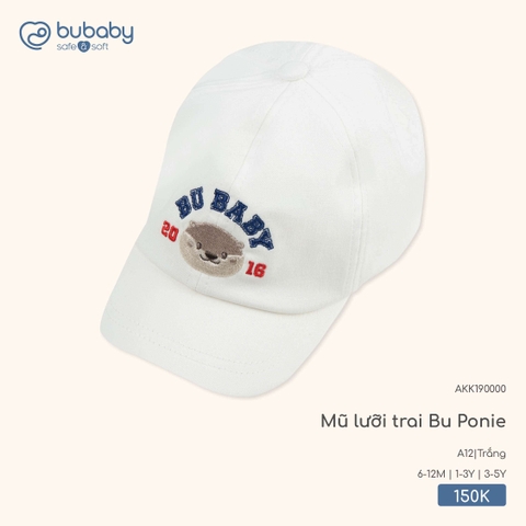 BuBaby - Mũ lưỡi trai Bu Ponie - Trắng - 3-5Y - SS26.T3B