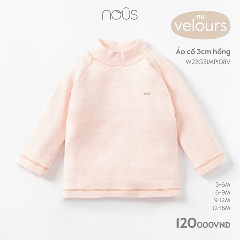 NOUS S20 - Áo cổ 3cm hồng - 6-9M - SS25.NP