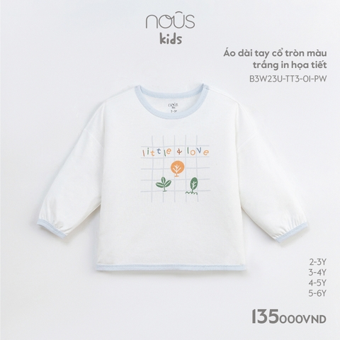 NOUS - Áo dài tay cổ tròn màu trắng in họa tiết - Kids - 2Y - Kids - ZTD