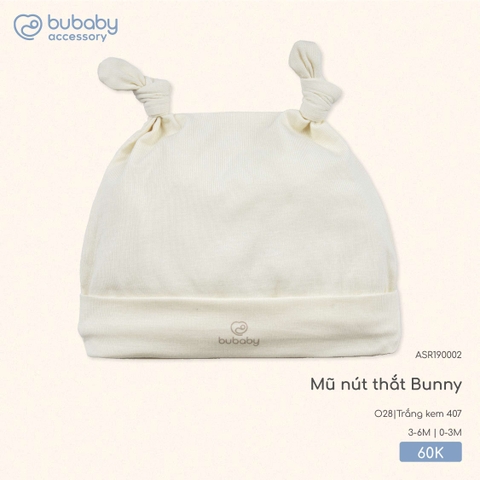 BU - Mũ nút thắt Bunny - ASR190002 - Trắng kem 407 - 0-3M - SS25.T8C
