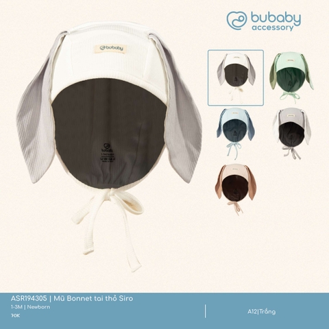BU - Mũ Bonnet tai thỏ Siro - Trắng - SS25.T2A