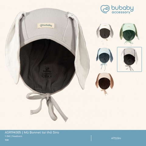 BU - Mũ Bonnet tai thỏ Siro - Ghi - SS25.T2A