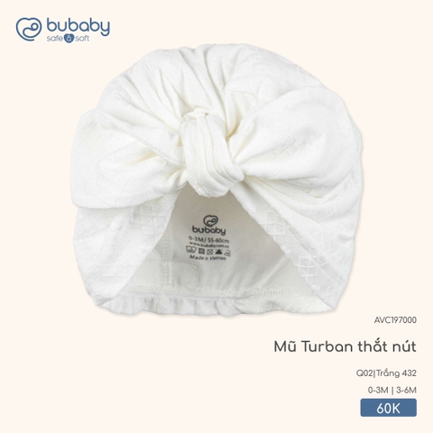 BU - Mũ Turban thắt nút - AVC197000 - Trắng 432 - 3-6M - SS26.T2A