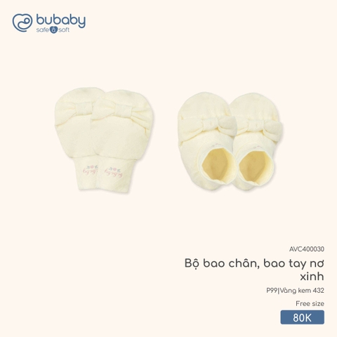 BU - Bộ bao chân, bao tay nơ xinh - AVC400030 - Vàng kem 432 - Free size - SS26.T2A