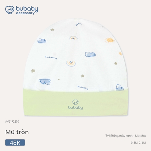 BU - Mũ tròn - AVS192200 - Trắng mây xanh - Matcha - 0-3M - SS26.T5B