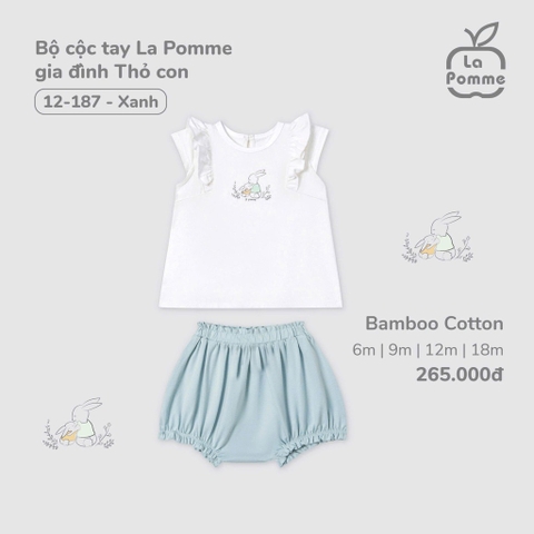 LP - Bộ cộc tay La Pomme gia đình Thỏ con - Xanh - 18-24M - SS25.T2A