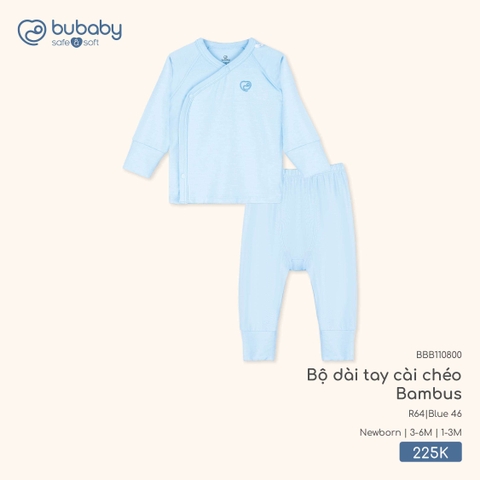 BU - Bộ dài tay cài chéo Bambus - BBB110800 - Blue 46 - 1-3M - SS26.T2A