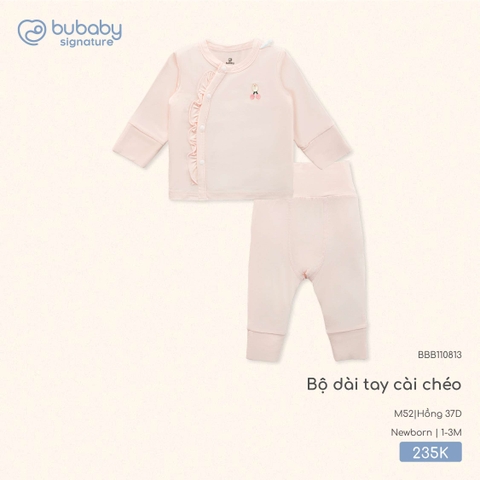 BU - Bộ dài tay cài chéo - BBB110813 - Hồng 37D - 1-3M - SS25.T8A