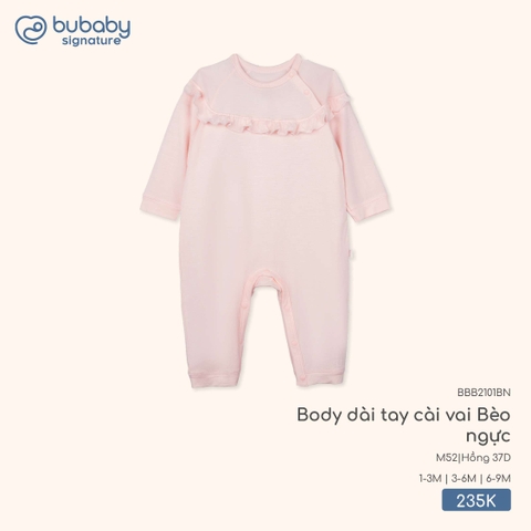 BU S10 - Body dài tay cài vai Bèo ngực - BBB2101BN - Hồng 37D - 1-3M - SS25.T9C