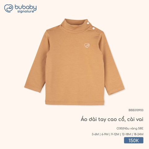 BU - Áo dài tay cao cổ, cài vai BBB310903 - Nâu vàng 58E - Mỏng - SS25.T9B