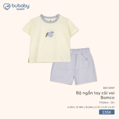 BU - Bộ ngắn tay cài vai Bamco BBC130109 - Kem - Ghi - SS25.T9C