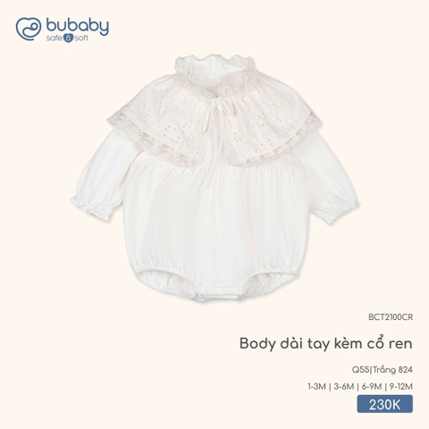 BU - Body dài tay kèm cổ ren - BCT2100CR - Trắng 824 - 6-9M - SS25.T11A