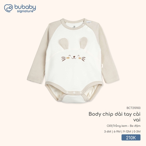 BU - Body chip dài tay cài vai BCT210103 - Trắng kem - Be đậm - SS25.T9C - Trắng kem - Be đậm - 0-3M